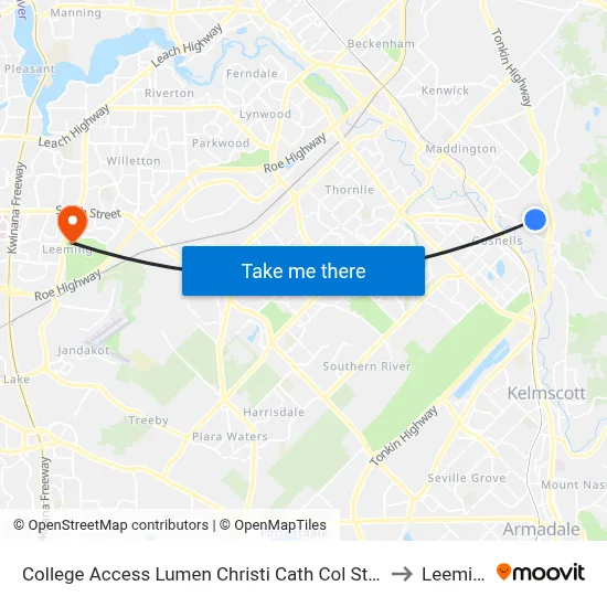 College Access Lumen Christi Cath Col Stand 4 to Leeming map