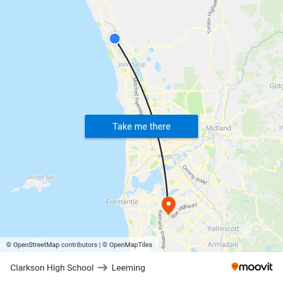 Clarkson High School to Leeming map