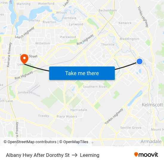 Albany Hwy After Dorothy St to Leeming map