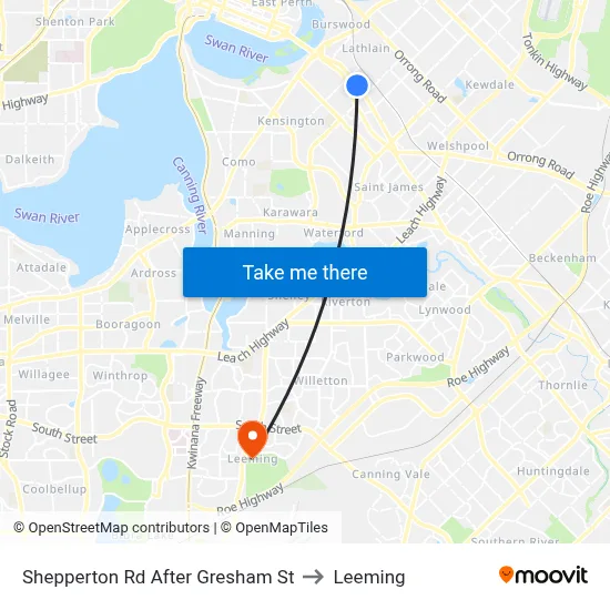 Shepperton Rd After Gresham St to Leeming map