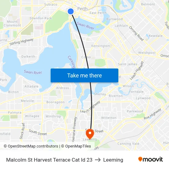 Malcolm St Harvest Terrace Cat Id 23 to Leeming map
