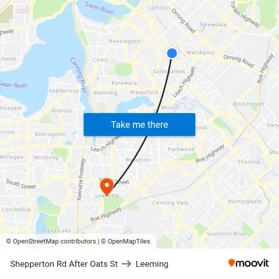 Shepperton Rd After Oats St to Leeming map