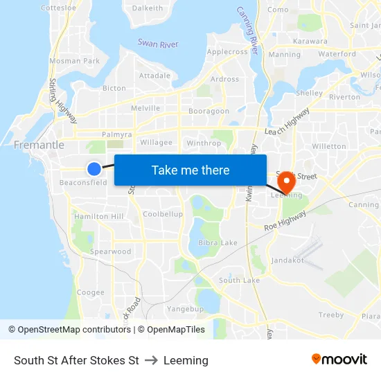 South St After Stokes St to Leeming map