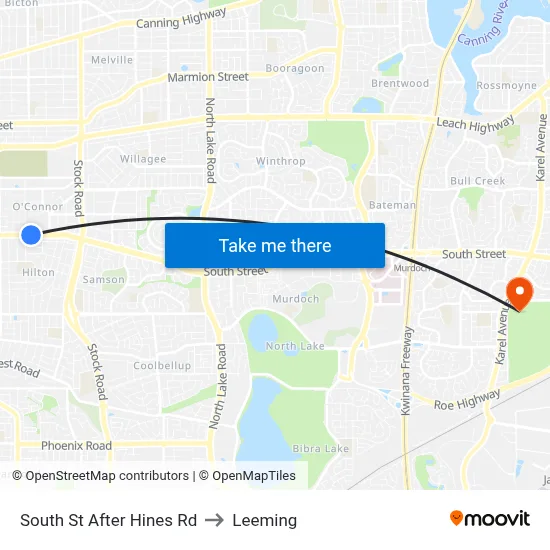 South St After Hines Rd to Leeming map