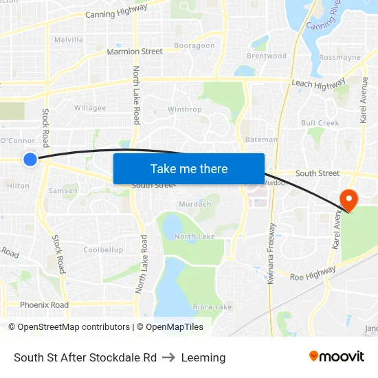 South St After Stockdale Rd to Leeming map