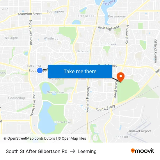 South St After Gilbertson Rd to Leeming map