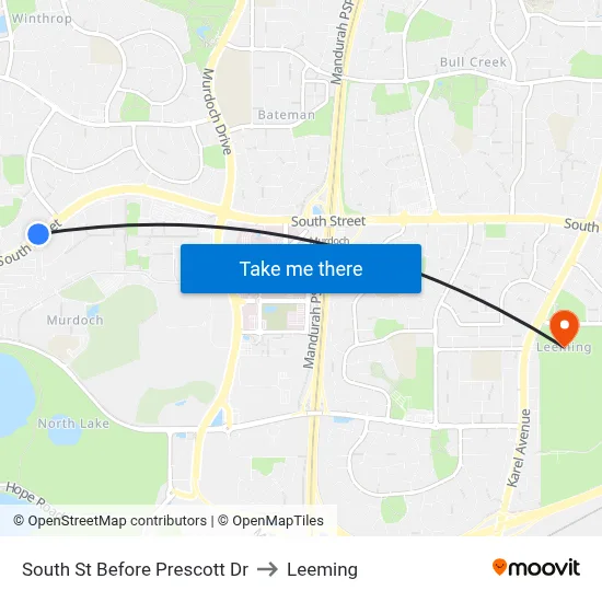 South St Before Prescott Dr to Leeming map