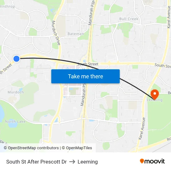 South St After Prescott Dr to Leeming map
