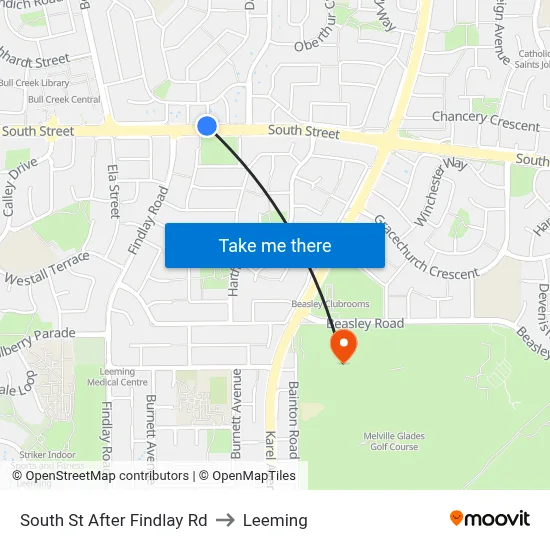 South St After Findlay Rd to Leeming map