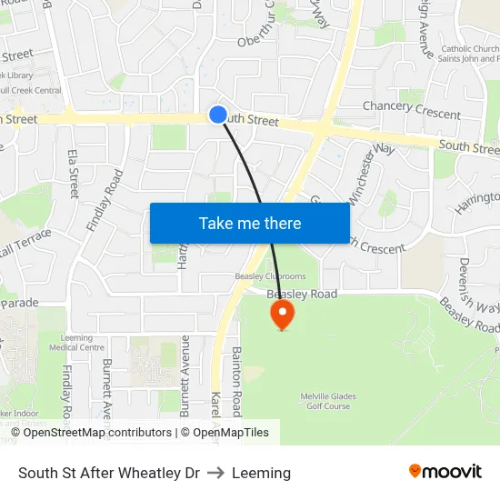 South St After Wheatley Dr to Leeming map