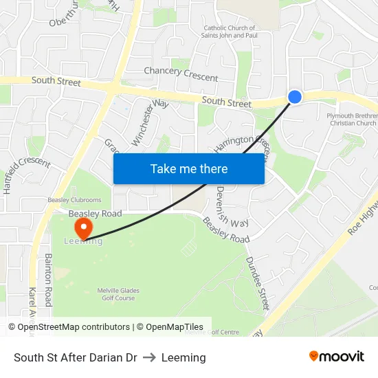 South St After Darian Dr to Leeming map