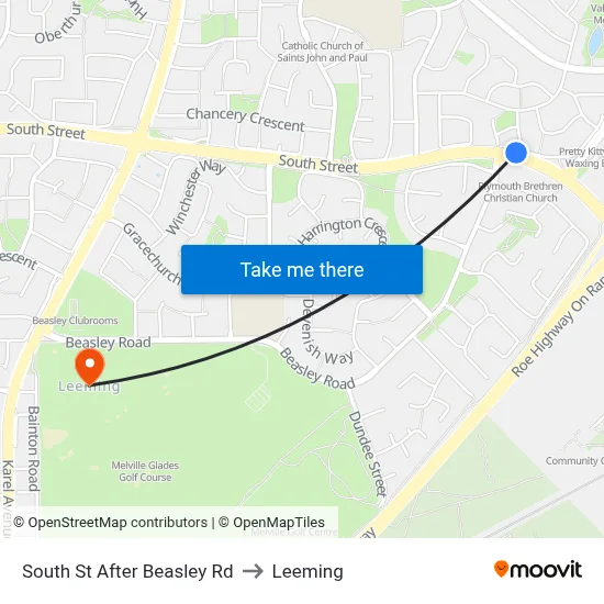 South St After Beasley Rd to Leeming map