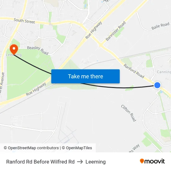 Ranford Rd Before Wilfred Rd to Leeming map