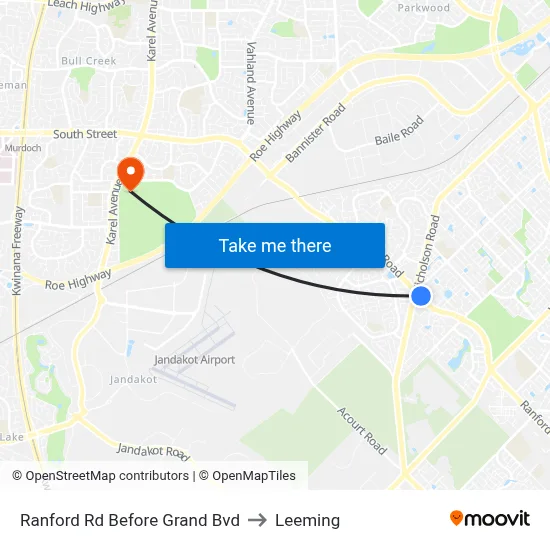 Ranford Rd Before Grand Bvd to Leeming map