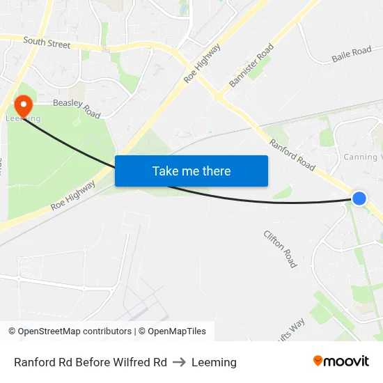 Ranford Rd Before Wilfred Rd to Leeming map