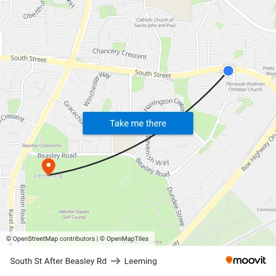 South St After Beasley Rd to Leeming map
