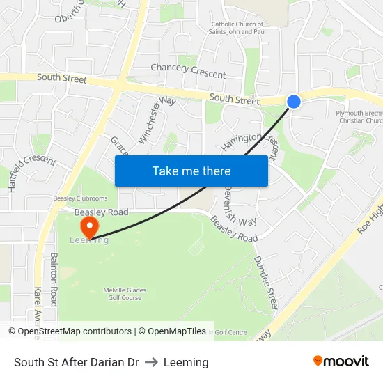 South St After Darian Dr to Leeming map