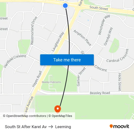 South St After Karel Av to Leeming map
