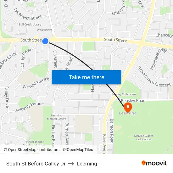 South St Before Calley Dr to Leeming map