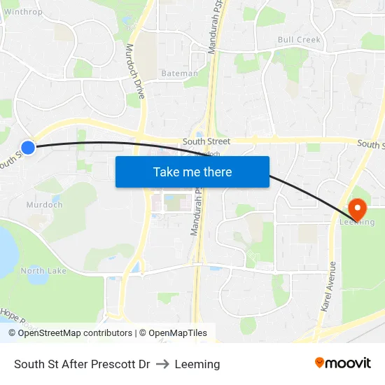 South St After Prescott Dr to Leeming map
