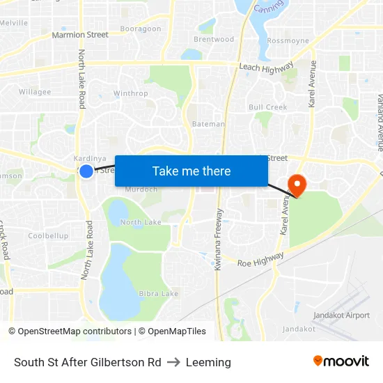 South St After Gilbertson Rd to Leeming map
