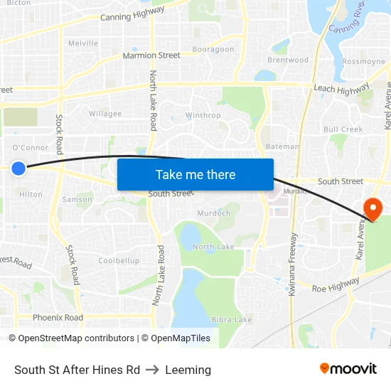 South St After Hines Rd to Leeming map