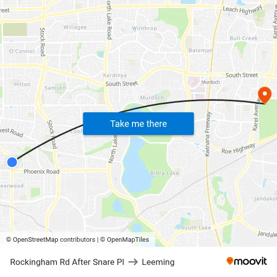 Rockingham Rd After Snare Pl to Leeming map