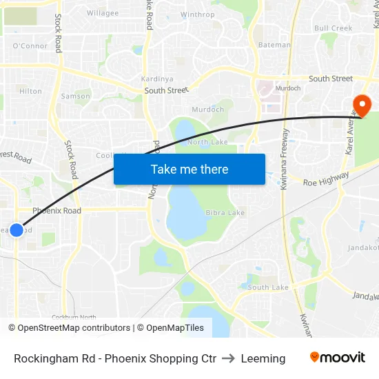 Rockingham Rd - Phoenix Shopping Ctr to Leeming map