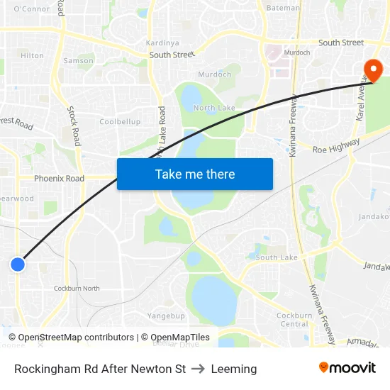 Rockingham Rd After Newton St to Leeming map