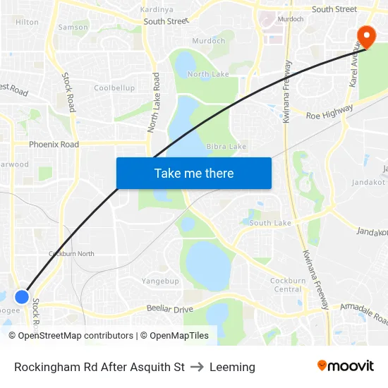 Rockingham Rd After Asquith St to Leeming map