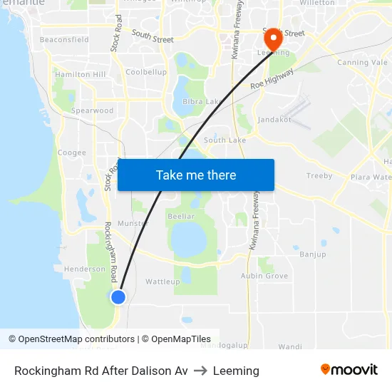 Rockingham Rd After Dalison Av to Leeming map