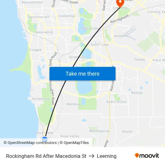 Rockingham Rd After Macedonia St to Leeming map