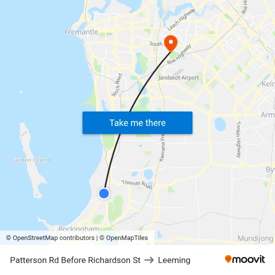 Patterson Rd Before Richardson St to Leeming map