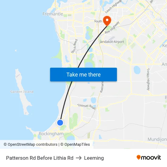 Patterson Rd Before Lithia Rd to Leeming map