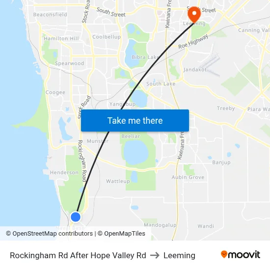 Rockingham Rd After Hope Valley Rd to Leeming map