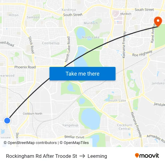Rockingham Rd After Troode St to Leeming map