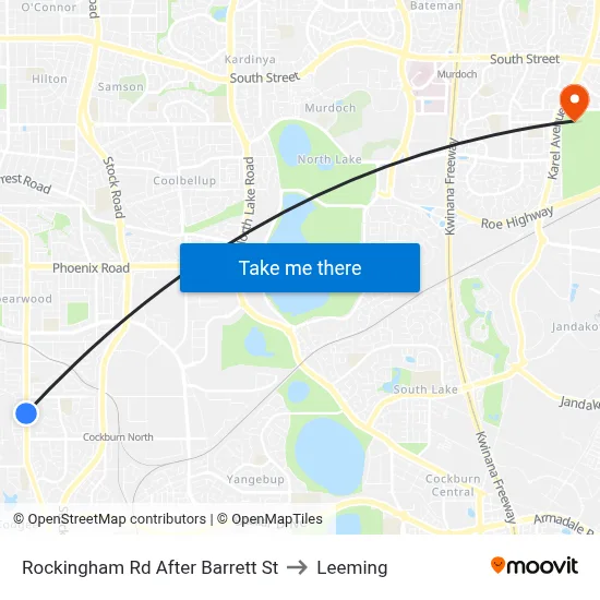 Rockingham Rd After Barrett St to Leeming map