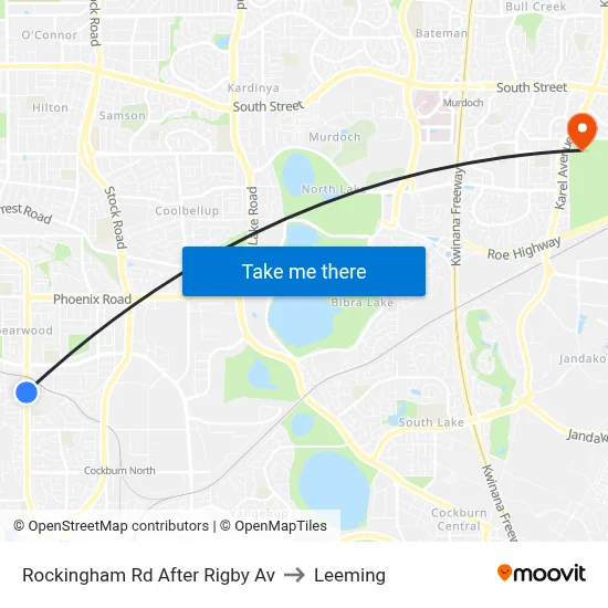 Rockingham Rd After Rigby Av to Leeming map
