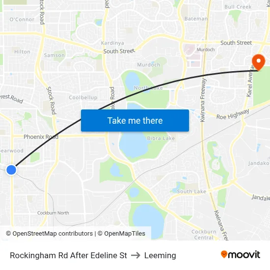Rockingham Rd After Edeline St to Leeming map