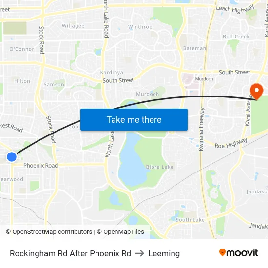 Rockingham Rd After Phoenix Rd to Leeming map