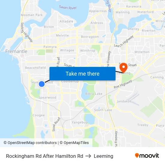 Rockingham Rd After Hamilton Rd to Leeming map