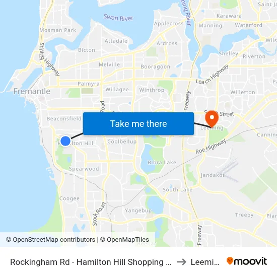 Rockingham Rd - Hamilton Hill Shopping Ctr to Leeming map