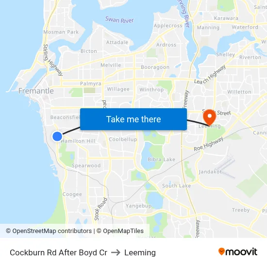 Cockburn Rd After Boyd Cr to Leeming map