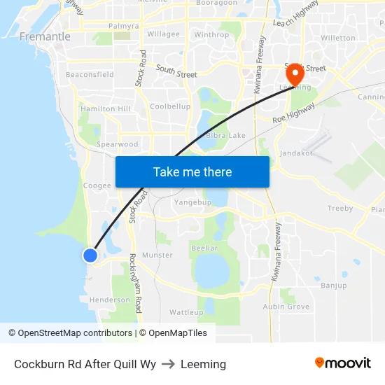 Cockburn Rd After Quill Wy to Leeming map