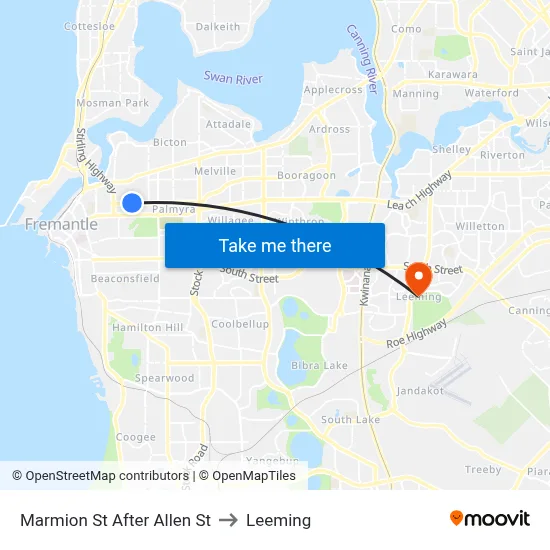 Marmion St After Allen St to Leeming map