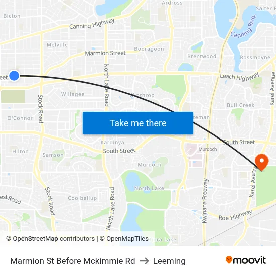 Marmion St Before Mckimmie Rd to Leeming map
