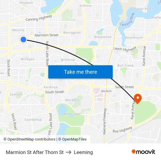 Marmion St After Thorn St to Leeming map
