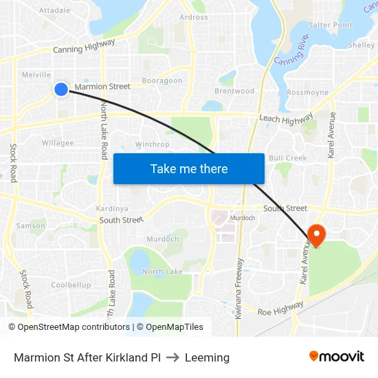 Marmion St After Kirkland Pl to Leeming map