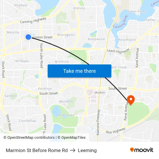Marmion St Before Rome Rd to Leeming map