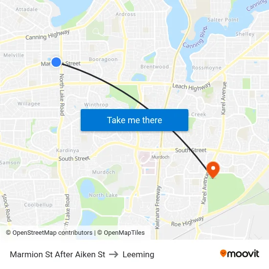 Marmion St After Aiken St to Leeming map